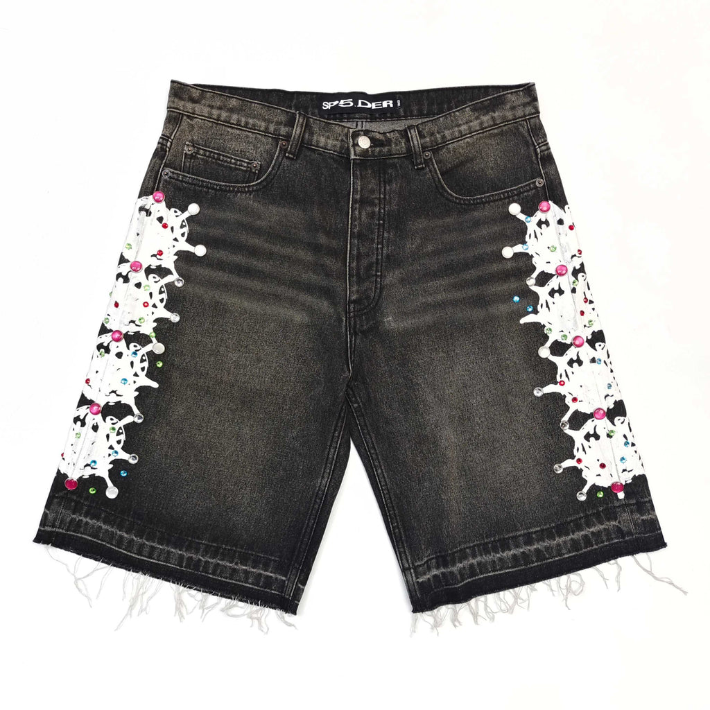 Sp5der Denim Shorts