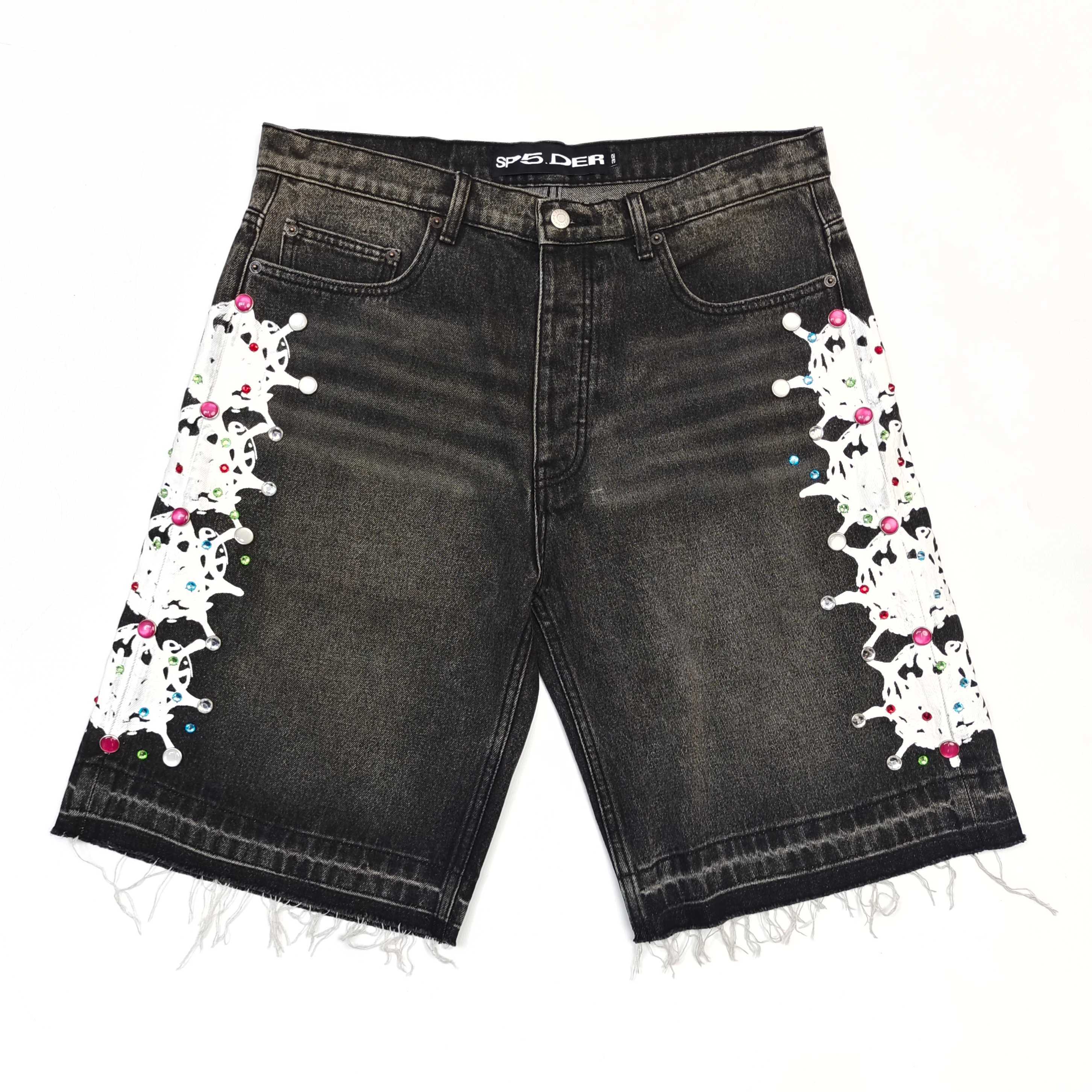 Sp5der Denim Shorts