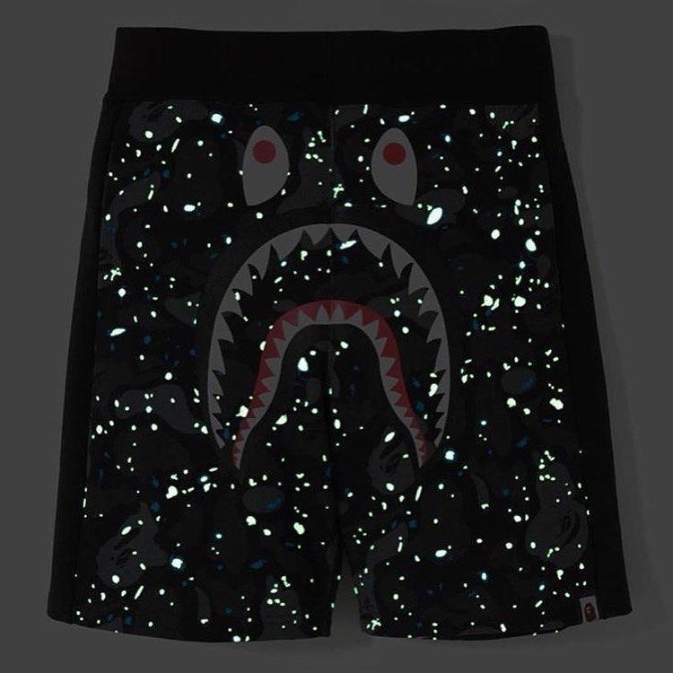 Bape Space Camo Shark Sweat Shorts