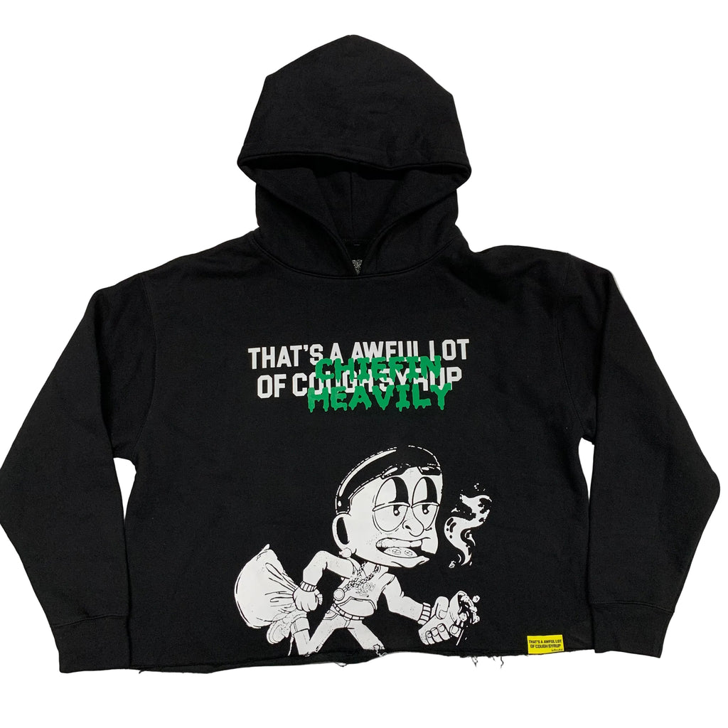 Reflective Chiefin Heavily(SS25)Black Hoodie