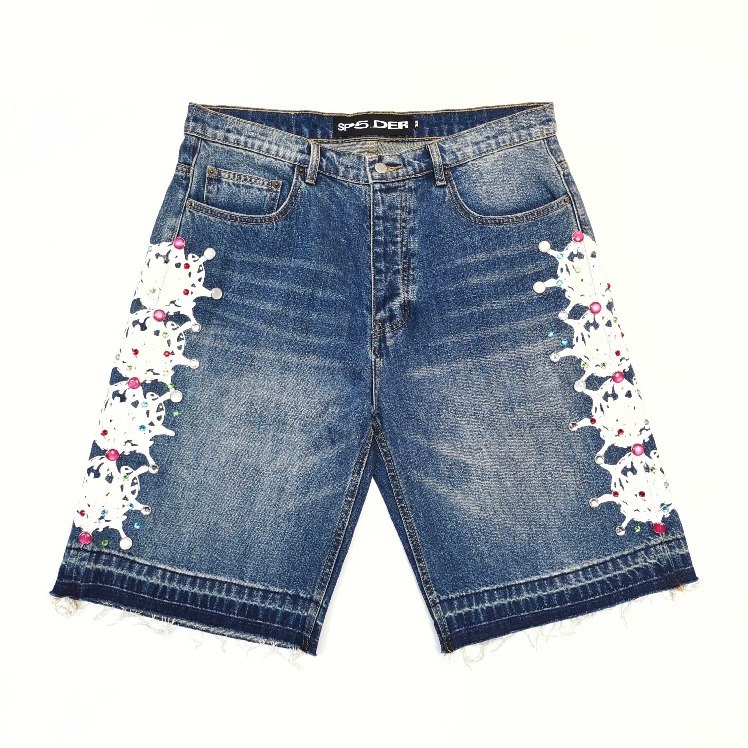 Sp5der Denim Shorts