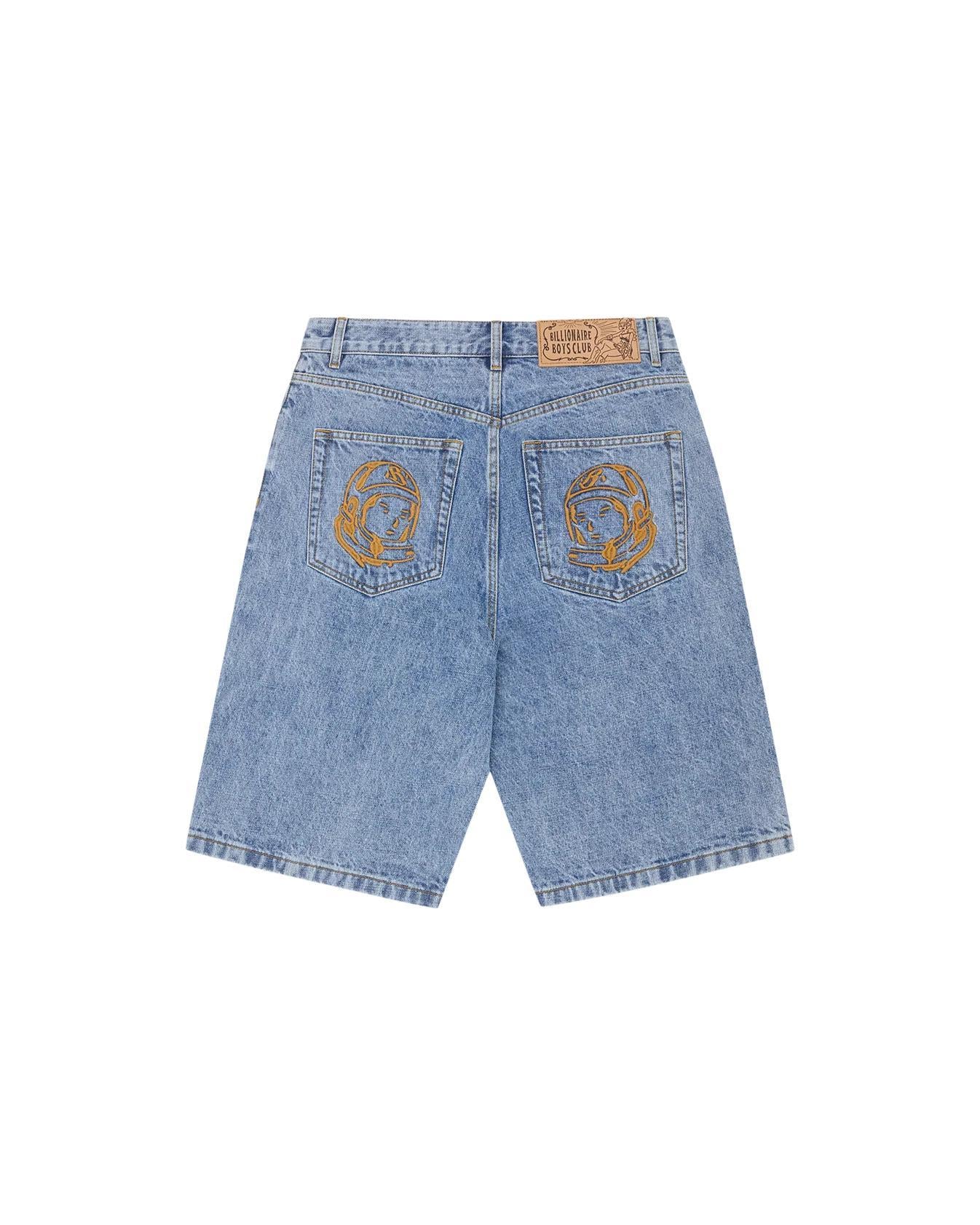 Faded Arch Logo Denim Shorts